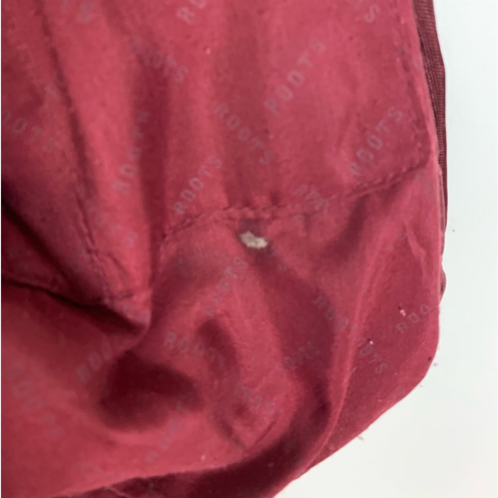 Roots Canada Womens Crossbody Purse Burgandy *Flawed Multi Pocket Zip Adjustable - Picture 12 of 16